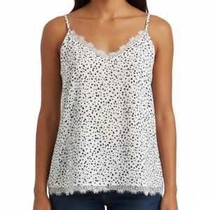 NWOT George Semi Sheer Lace Trim Spotted Camisole